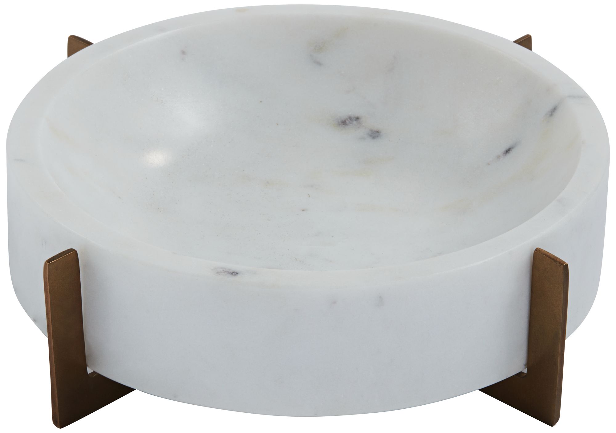Image 3 Possini Euro Bindi 9" Wide Round White Marble Decorative Bowl