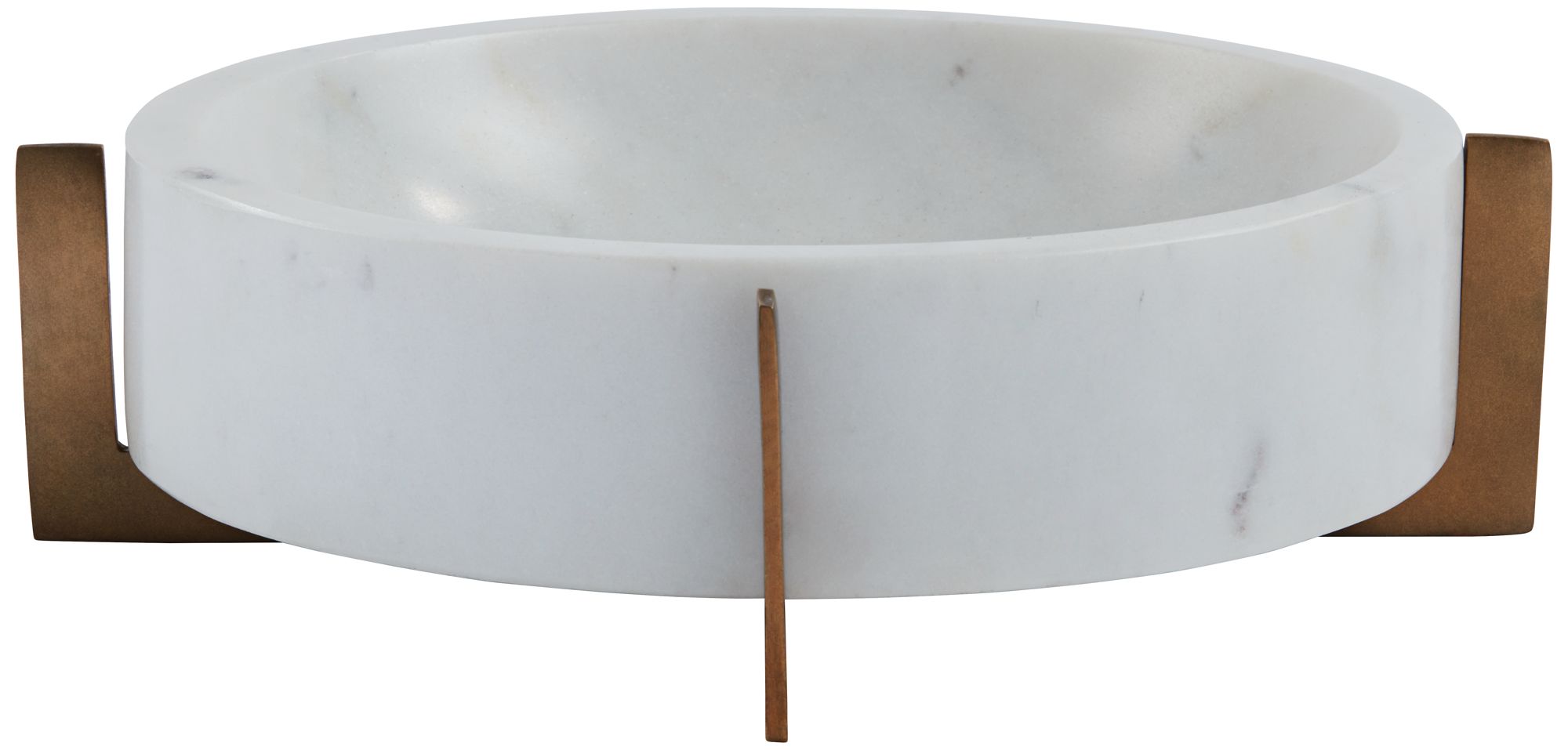 Possini Euro Bindi 9" Wide Round White Marble Decorative Bowl in scene