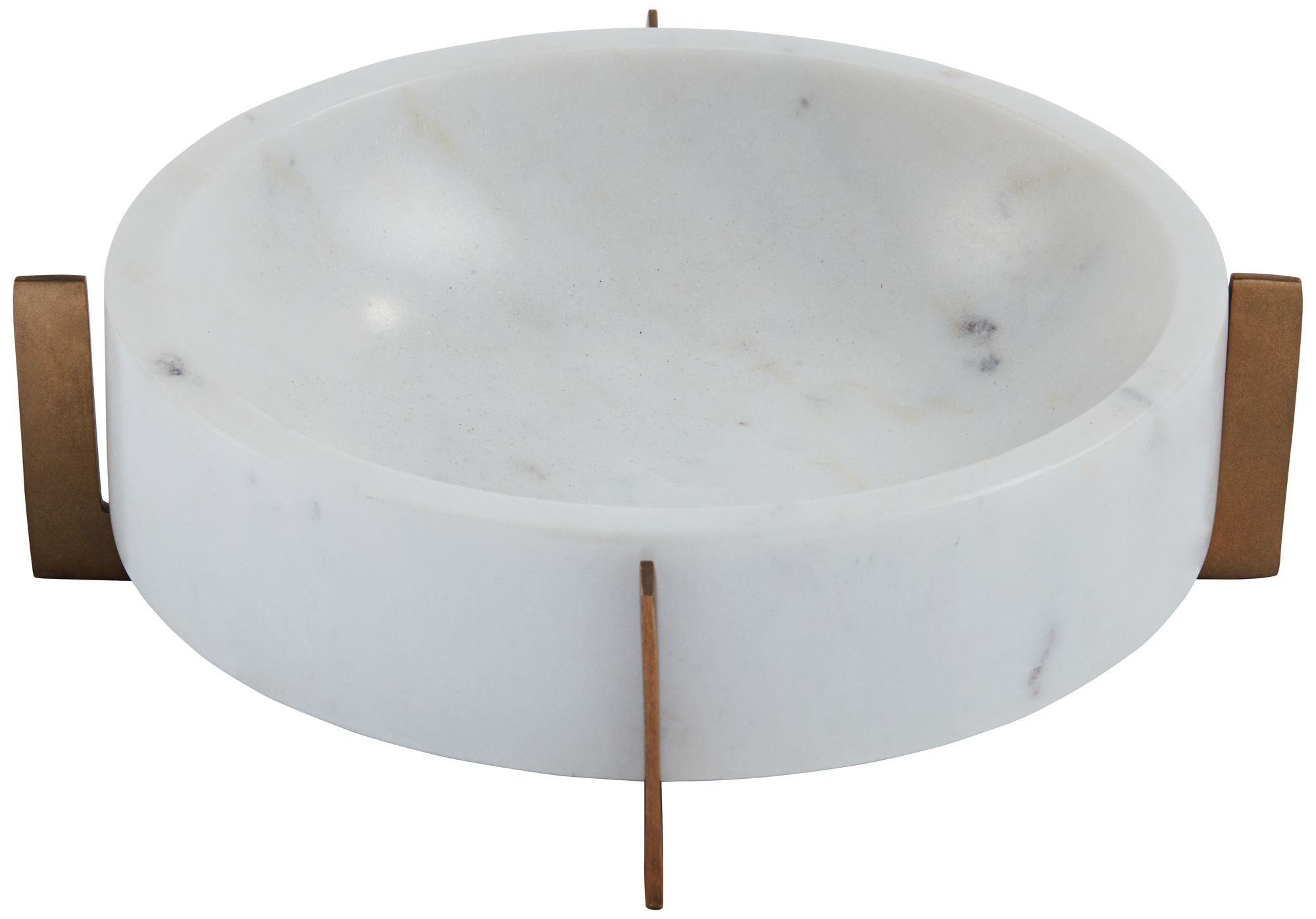 Possini Euro Bindi 9" Wide Round White Marble Decorative Bowl in scene