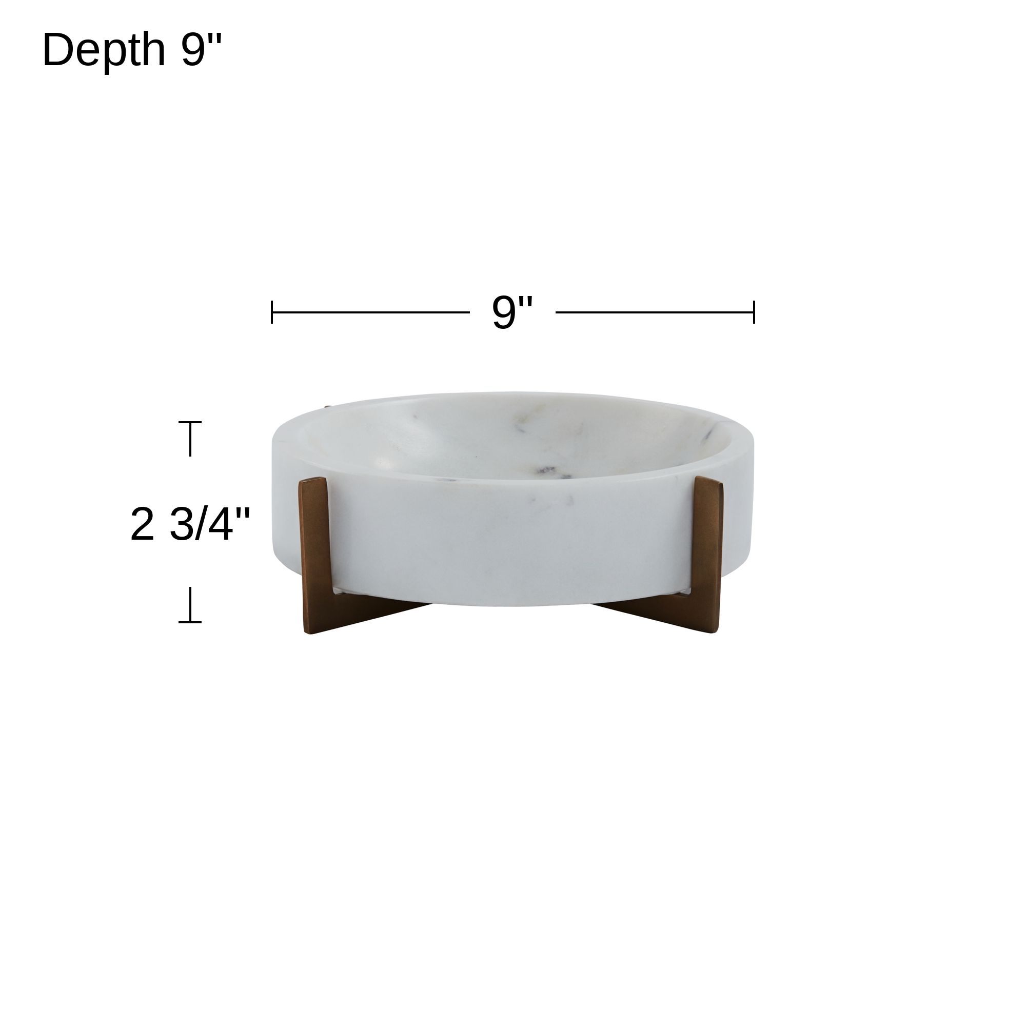 Possini Euro Bindi 9" Wide Round White Marble Decorative Bowl in scene