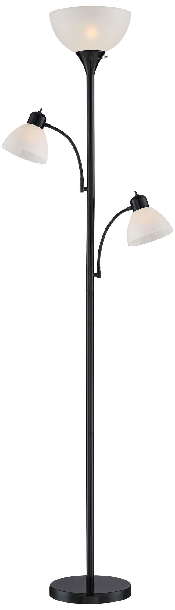 Image 2 Possini Euro Bingham 71 1/2" Black Tree Torchiere 3-Light Floor Lamp