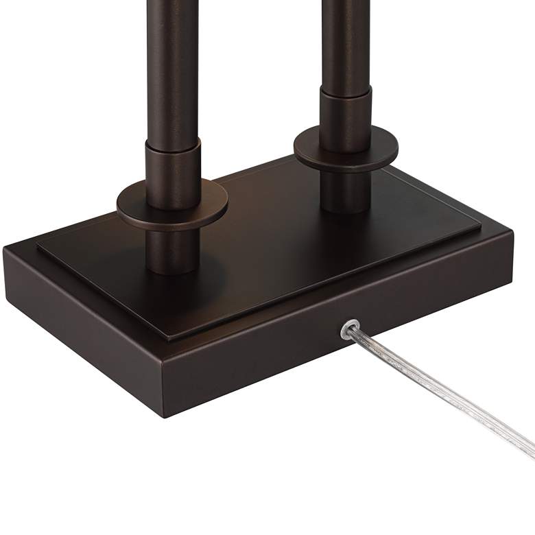 Image 7 Possini Euro Bishop 26 1/2" Bronze Desk Lamp with USB and Outlet more views