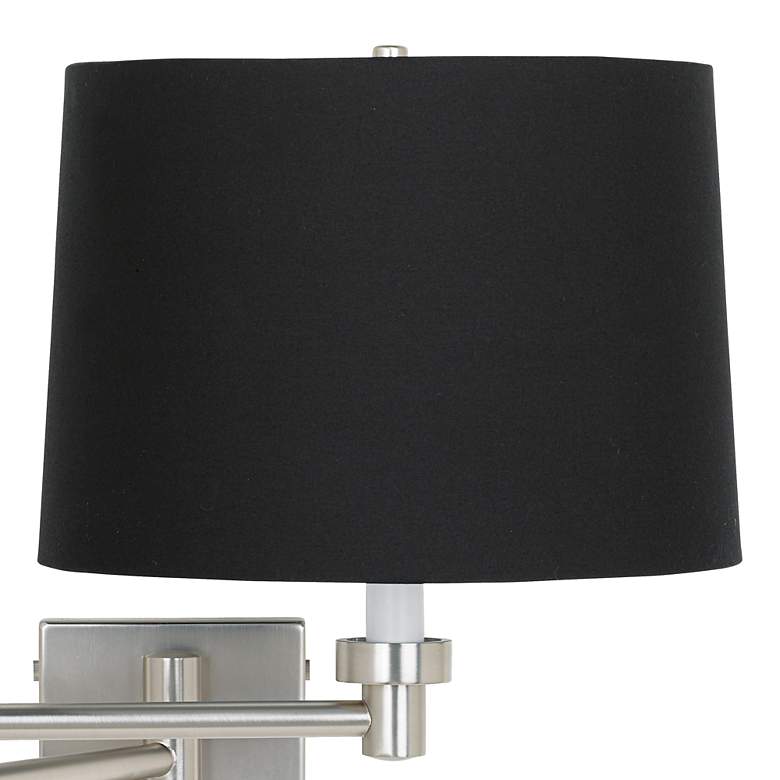 Image 2 Possini Euro Black Drum Shade Plug-In Style Swing Arm more views