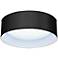 Possini Euro Black Faux Silk 16" Wide LED Modern Round Ceiling Light