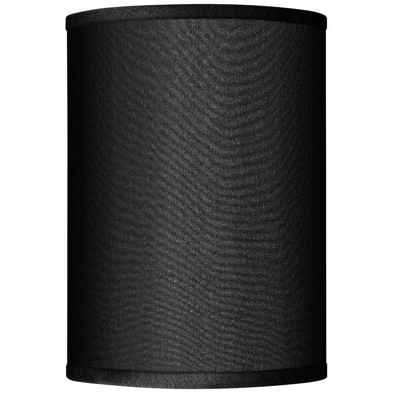 Image 1 Possini Euro Black Faux Silk Cylinder Lamp Shade 8x8x11 (Spider)