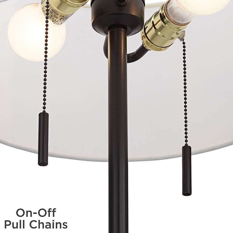 Image 2 Possini Euro Black Faux Silk Robbie Bronze USB Table Lamps Set of 2 more views