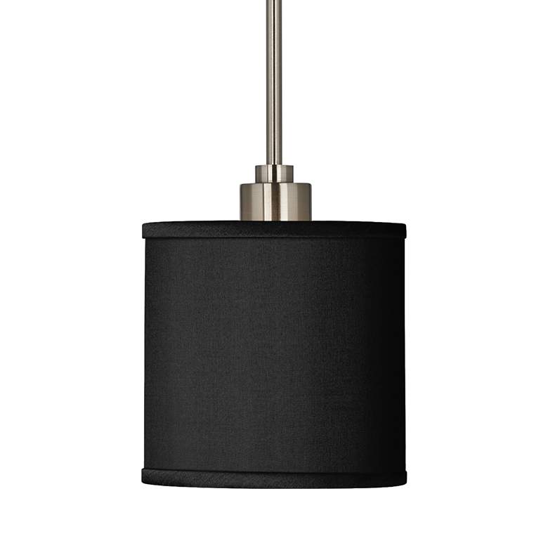 Image 3 Possini Euro Black Faux Silk Shade 7 inch Wide Mini Pendant Light more views