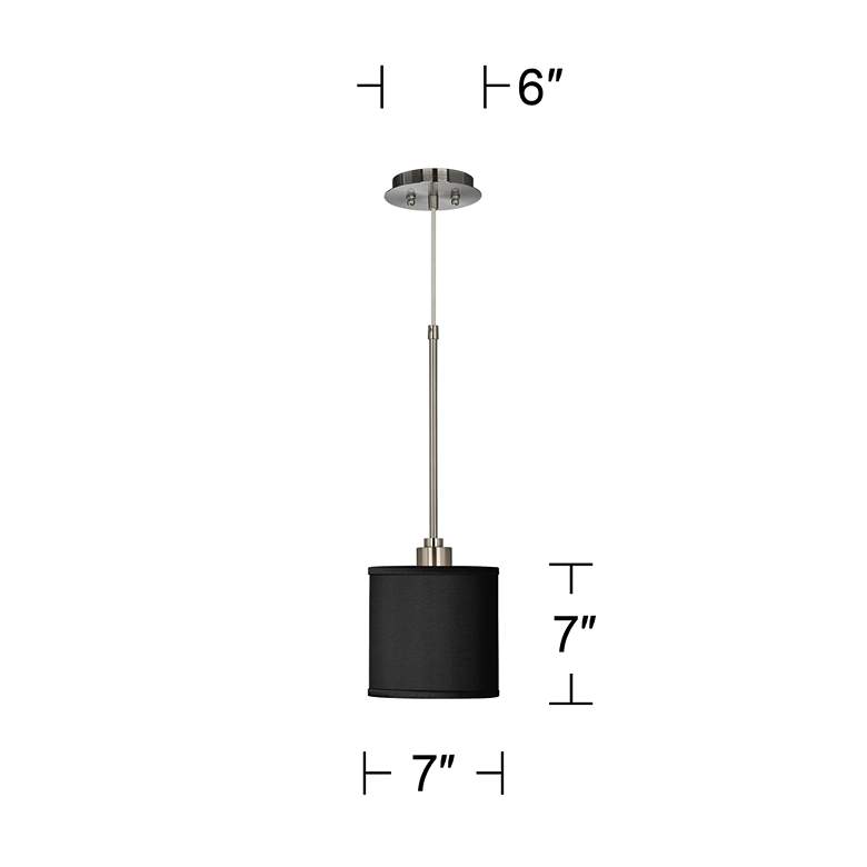 Image 5 Possini Euro Black Faux Silk Shade 7" Wide Mini Pendant Light more views