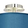 Thumbnail3 of Possini Euro Blue Faux Silk 14" Wide Modern Nickel Ceiling Light more views
