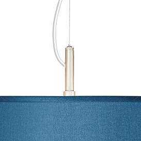 Image2 of Possini Euro Blue Faux Silk 20" Wide Modern Pendant light more views
