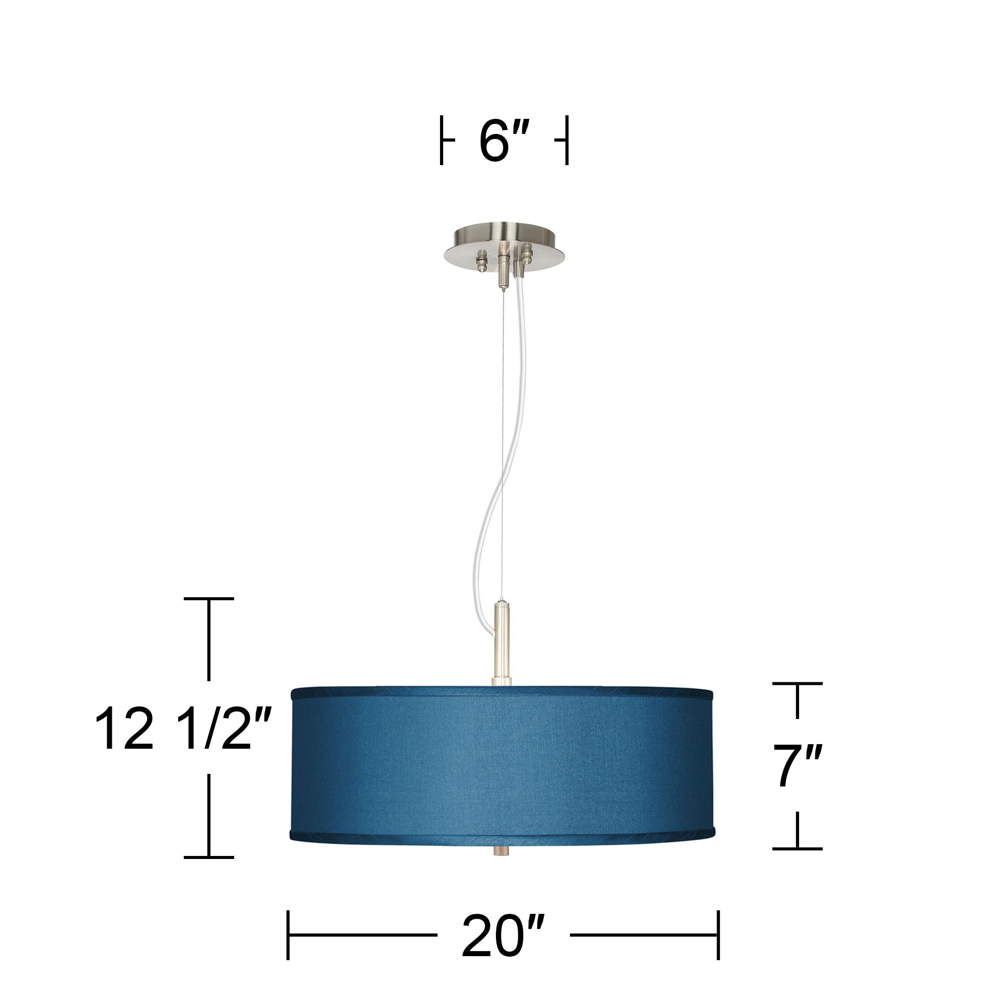 Image 4 Possini Euro Blue Faux Silk 20" Wide Modern Pendant light more views