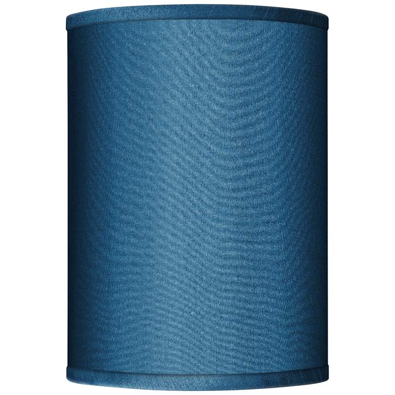 Image 1 Possini Euro Blue Faux Silk Cylinder Lamp Shade 8x8x11 (Spider)