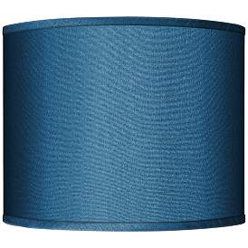 Image1 of Possini Euro Blue Faux Silk Drum Lamp Shade 14x14x11 (Spider)