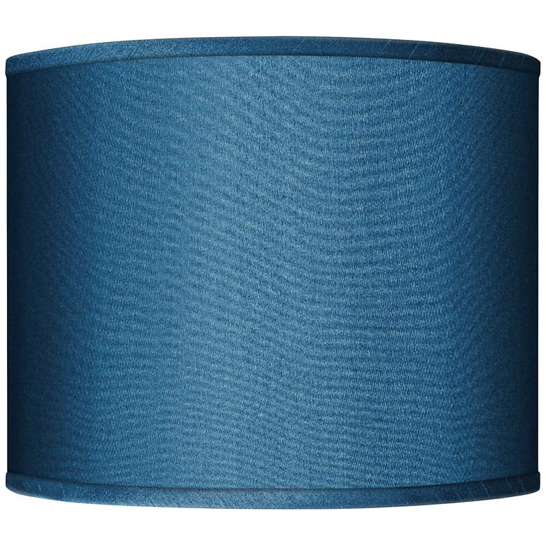 Image 1 Possini Euro Blue Faux Silk Drum Lamp Shade 14x14x11 (Spider)