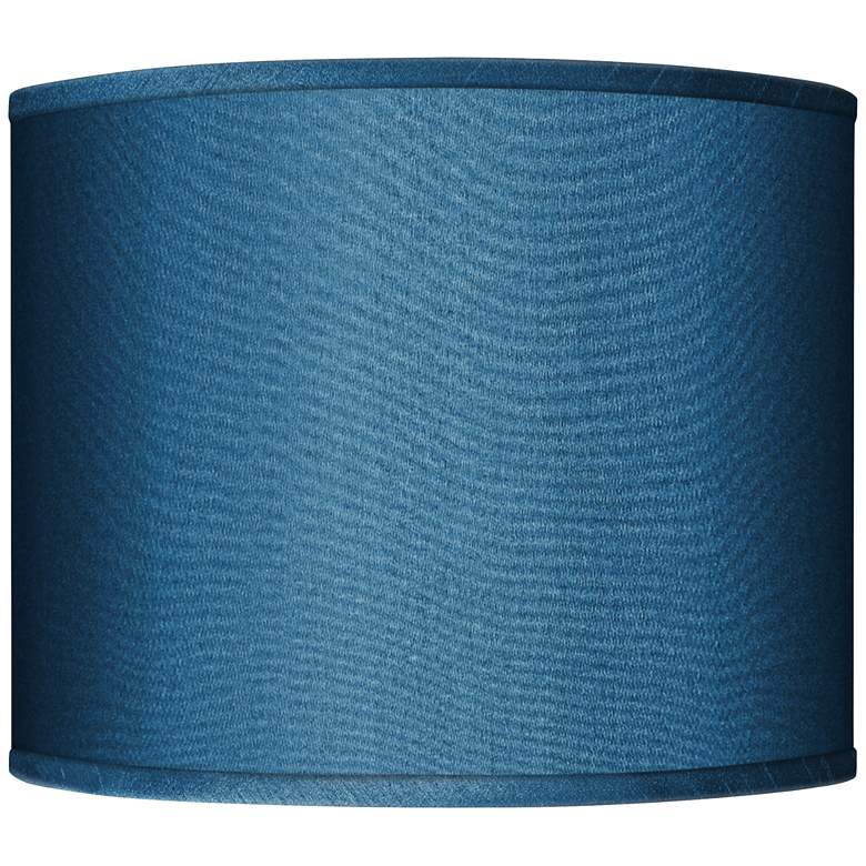Image 1 Possini Euro Blue Faux Silk Drum Lamp Shade 14x14x11 (Spider)