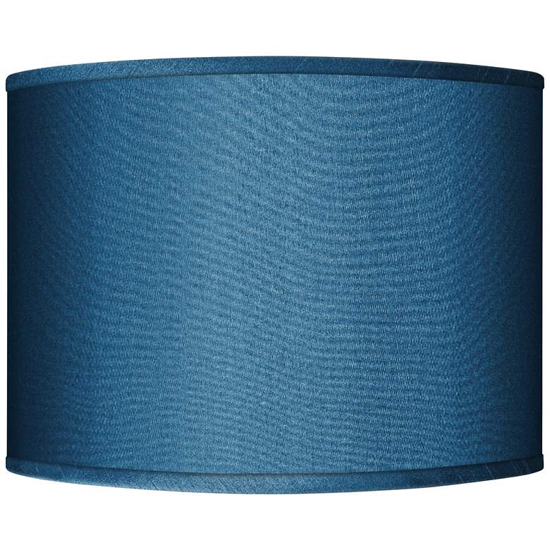 Image 1 Possini Euro Blue Faux Silk Drum Lamp Shade 15.5x15.5x11 (Spider)