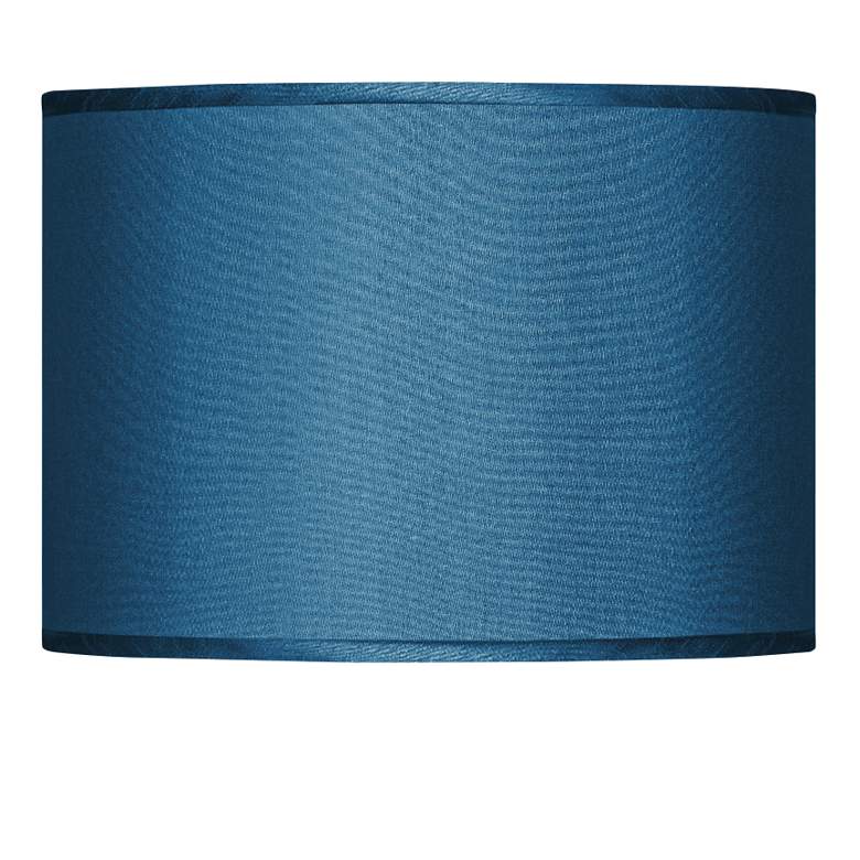 Image 1 Possini Euro Blue Faux Silk Lamp Shade 13.5x13.5x10 (Spider)