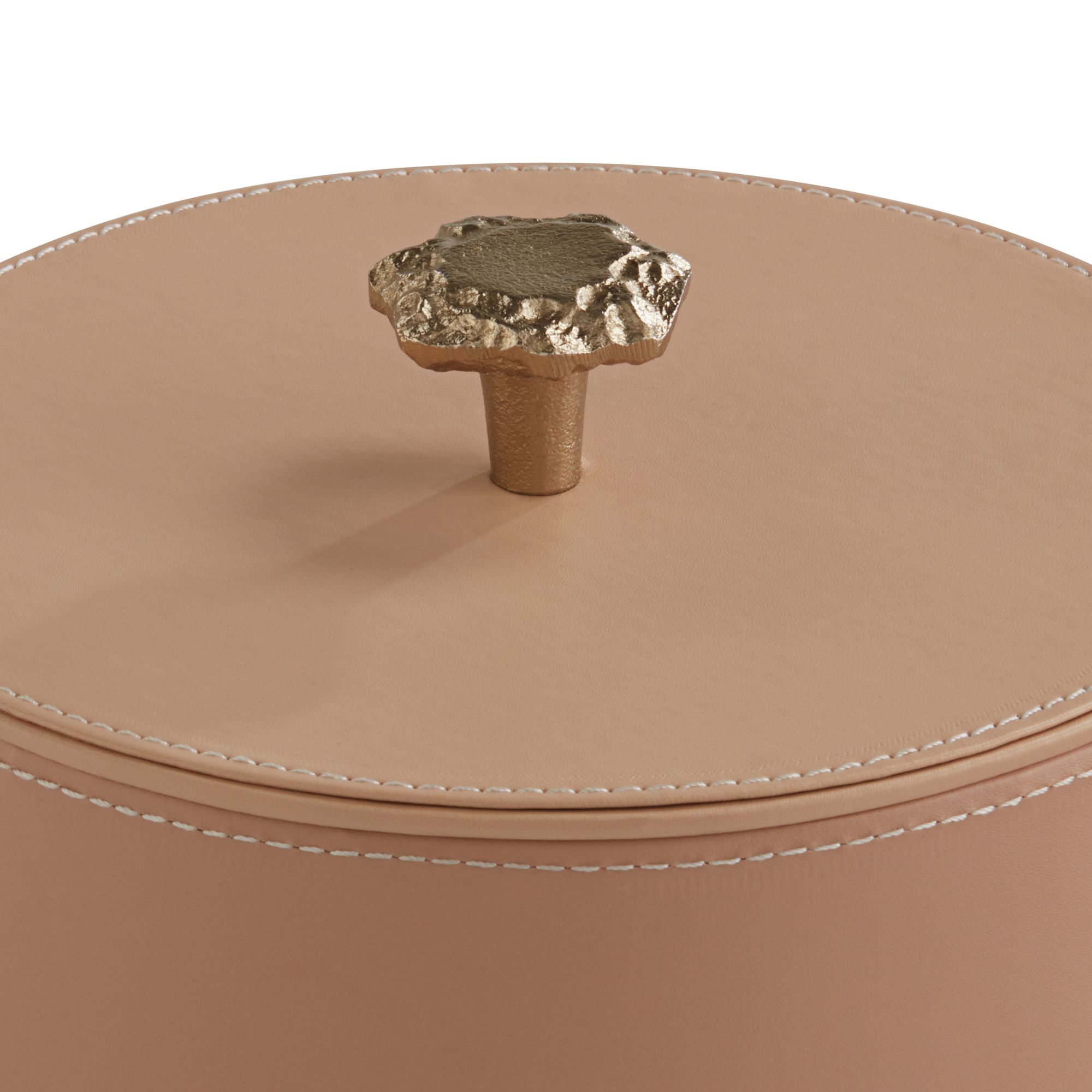 Image 2 Possini Euro Blush Beige Vegan Leather Home Accessory Living Room Set more views