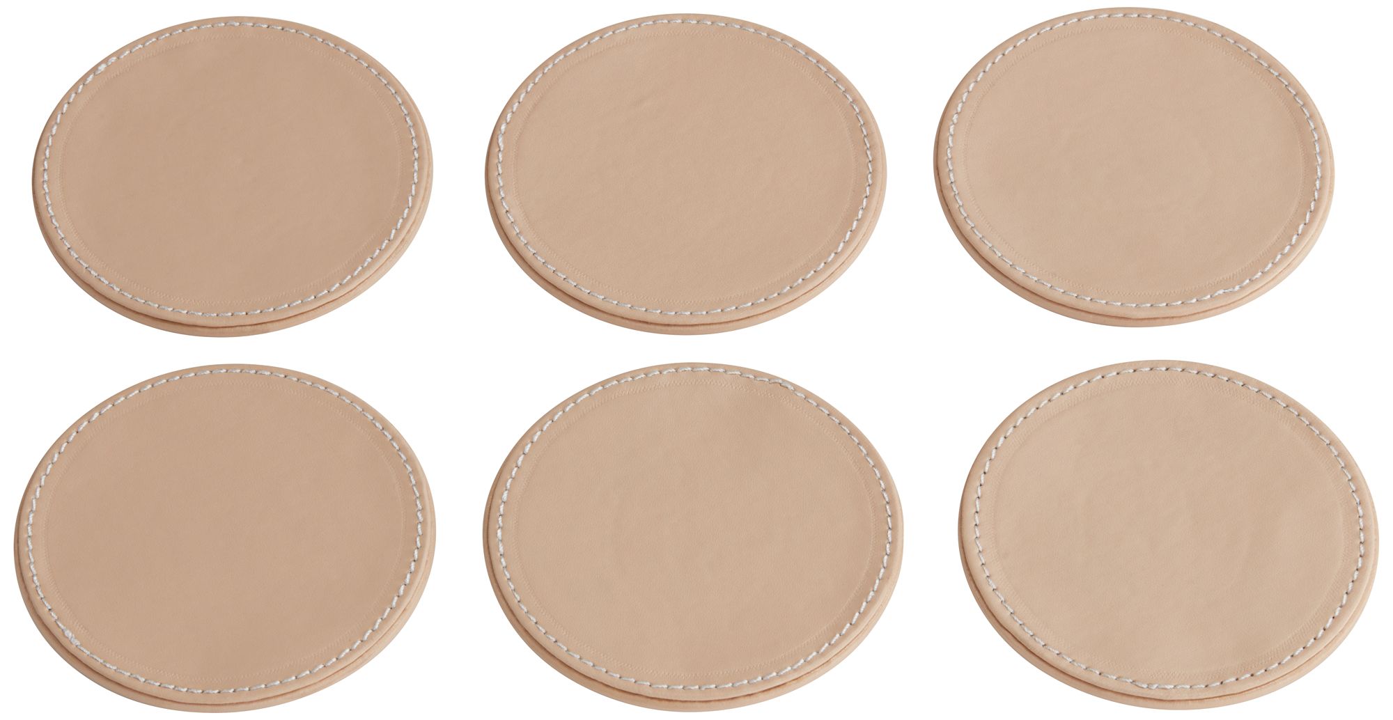Possini Euro Blush Beige Vegan Leather Home Accessory Living Room Set