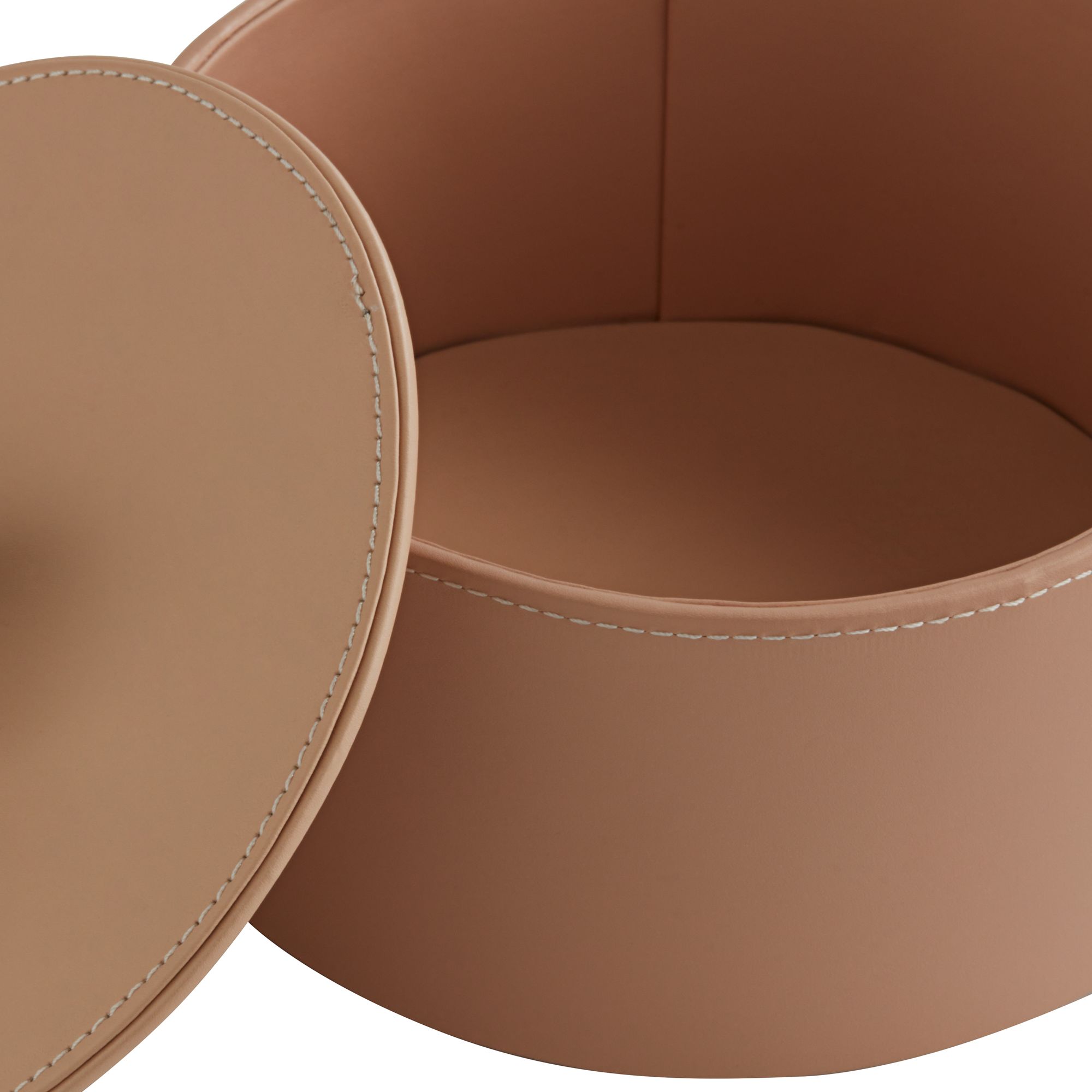 Image 3 Possini Euro Blush Beige Vegan Leather Home Accessory Living Room Set more views