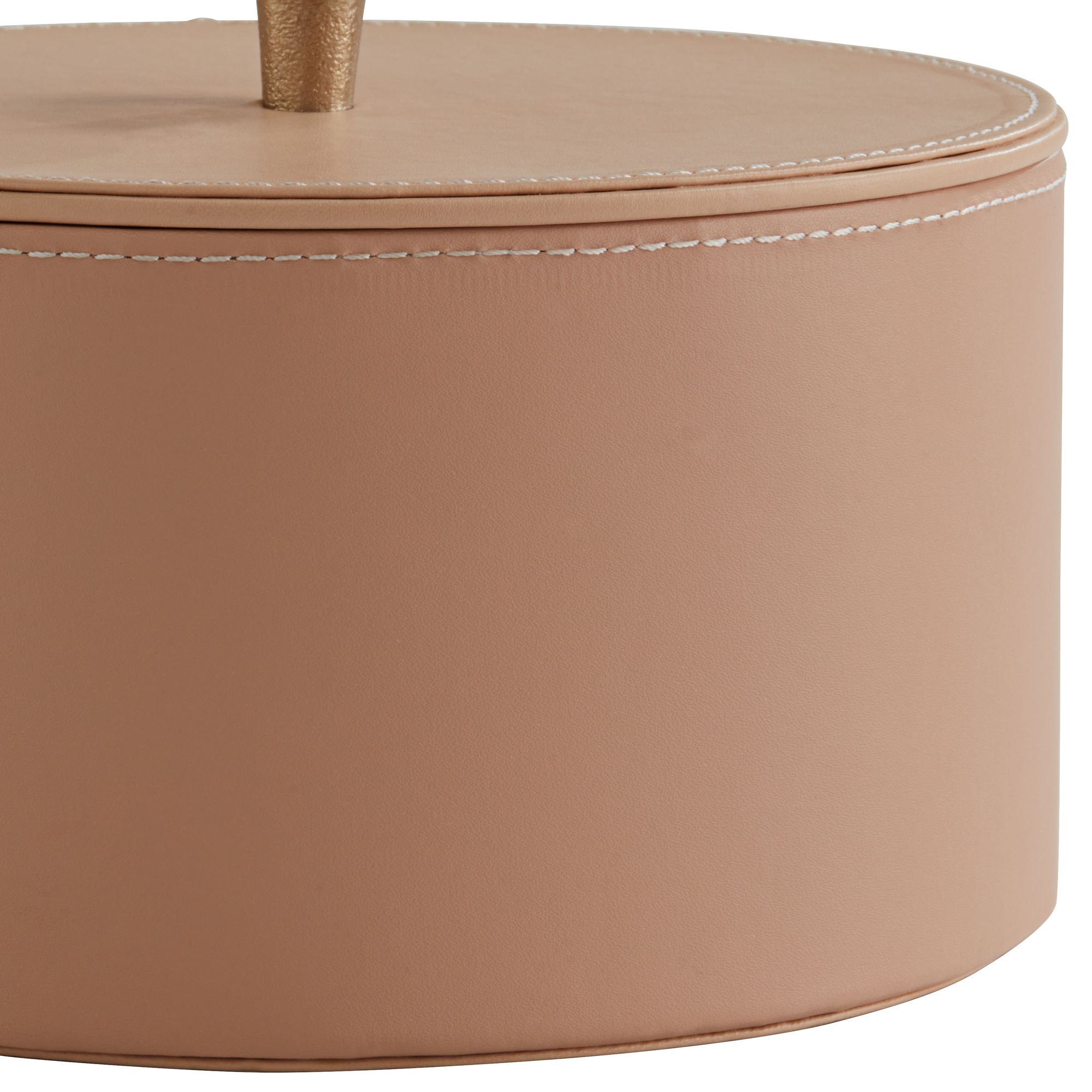 Image 4 Possini Euro Blush Beige Vegan Leather Home Accessory Living Room Set more views