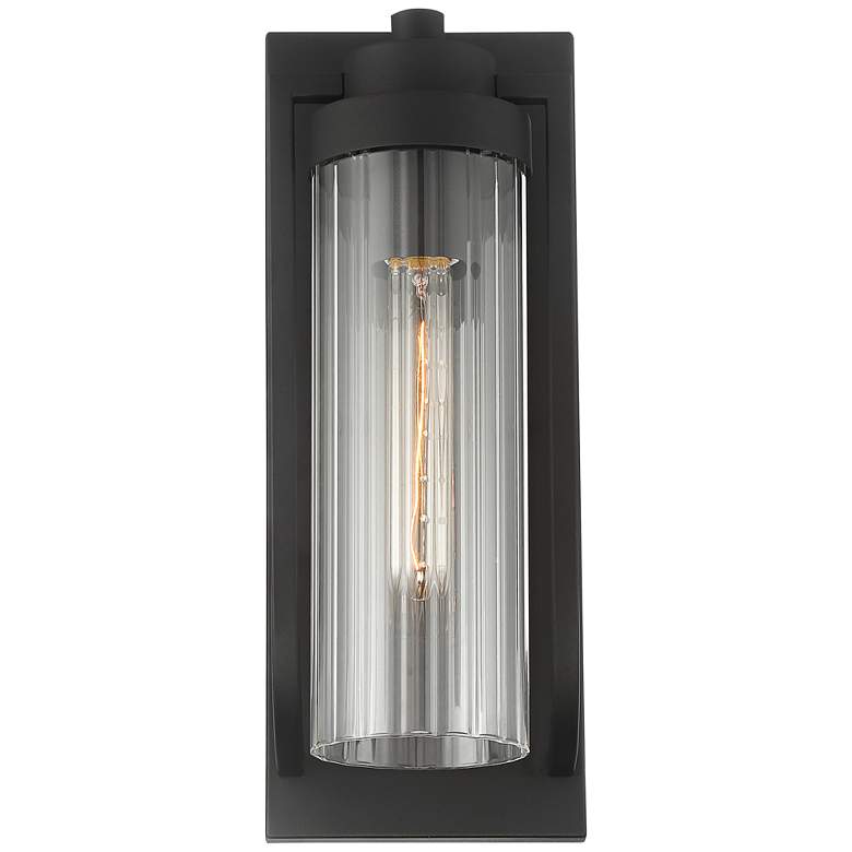 Image 4 Possini Euro Bogata 15 1/2 inch High Ribbed Glass Outdoor Wall Light more views