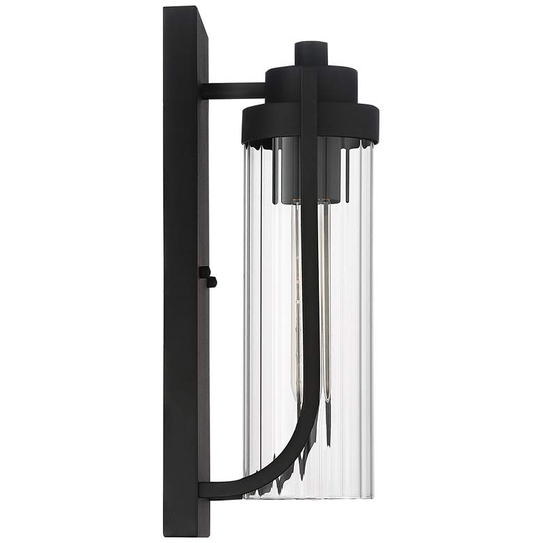 Image 6 Possini Euro Bogata 15 1/2 inch High Ribbed Glass Outdoor Wall Light more views