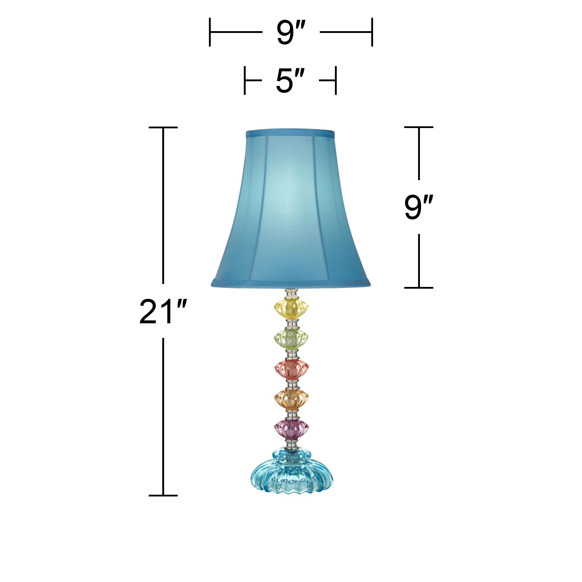 Image 6 Possini Euro Bohemian 21" Teal Blue and Stacked Glass Lamp with Dimmer more views