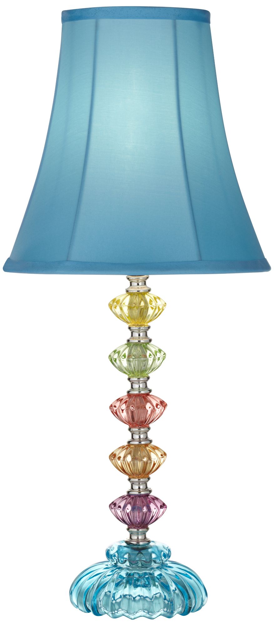 Possini Euro Bohemian Blue 21" High Stacked Glass Table Lamp
