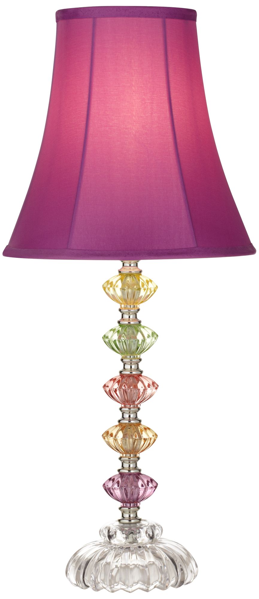 Image 3 Possini Euro Bohemian Orchid 21" High Stacked Glass Table Lamp