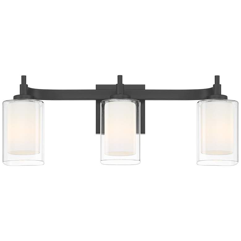 Image 1 Possini Euro Bolaire 22 1/2" Wide Matte Black 3-Light Bath Light