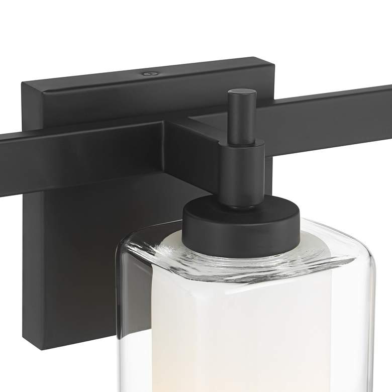 Image 3 Possini Euro Bolaire 22 1/2" Wide Matte Black 3-Light Bath Light more views