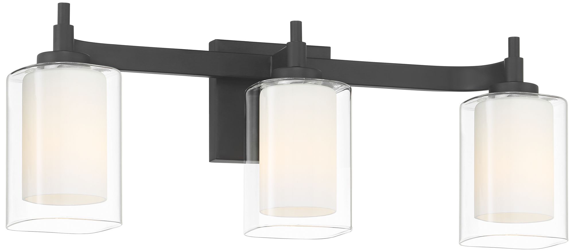 Image 6 Possini Euro Bolaire 22 1/2" Wide Matte Black 3-Light Bath Light more views