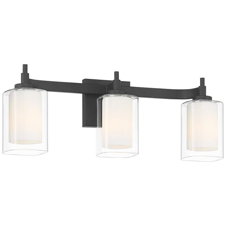 Image 5 Possini Euro Bolaire 22 1/2" Wide Matte Black 3-Light Bath Light more views