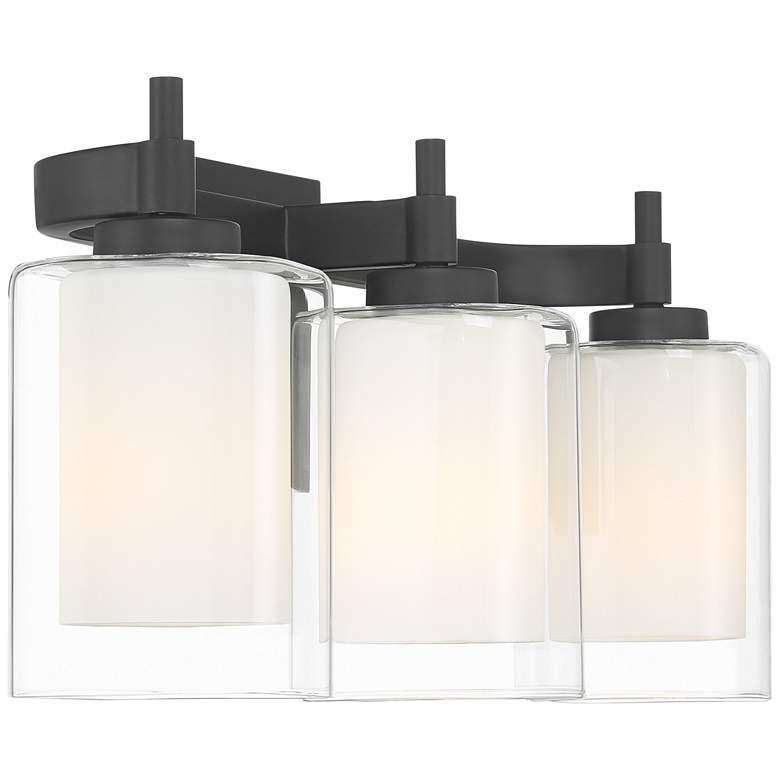 Image 7 Possini Euro Bolaire 22 1/2" Wide Matte Black 3-Light Bath Light more views