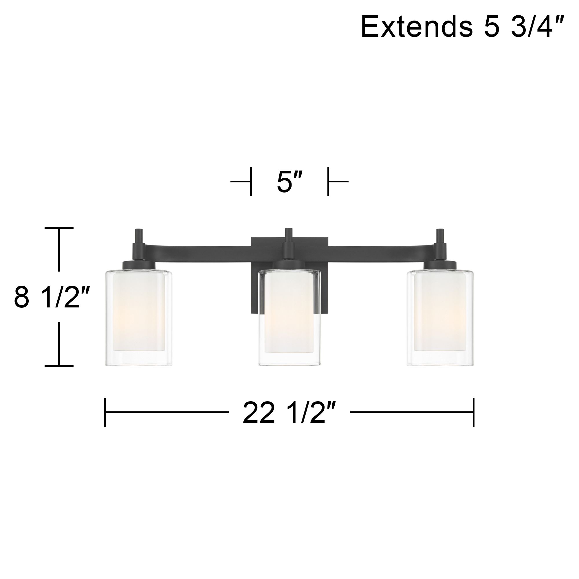 Possini Euro Bolaire 22 1/2" Wide Matte Black 3-Light Bath Light
