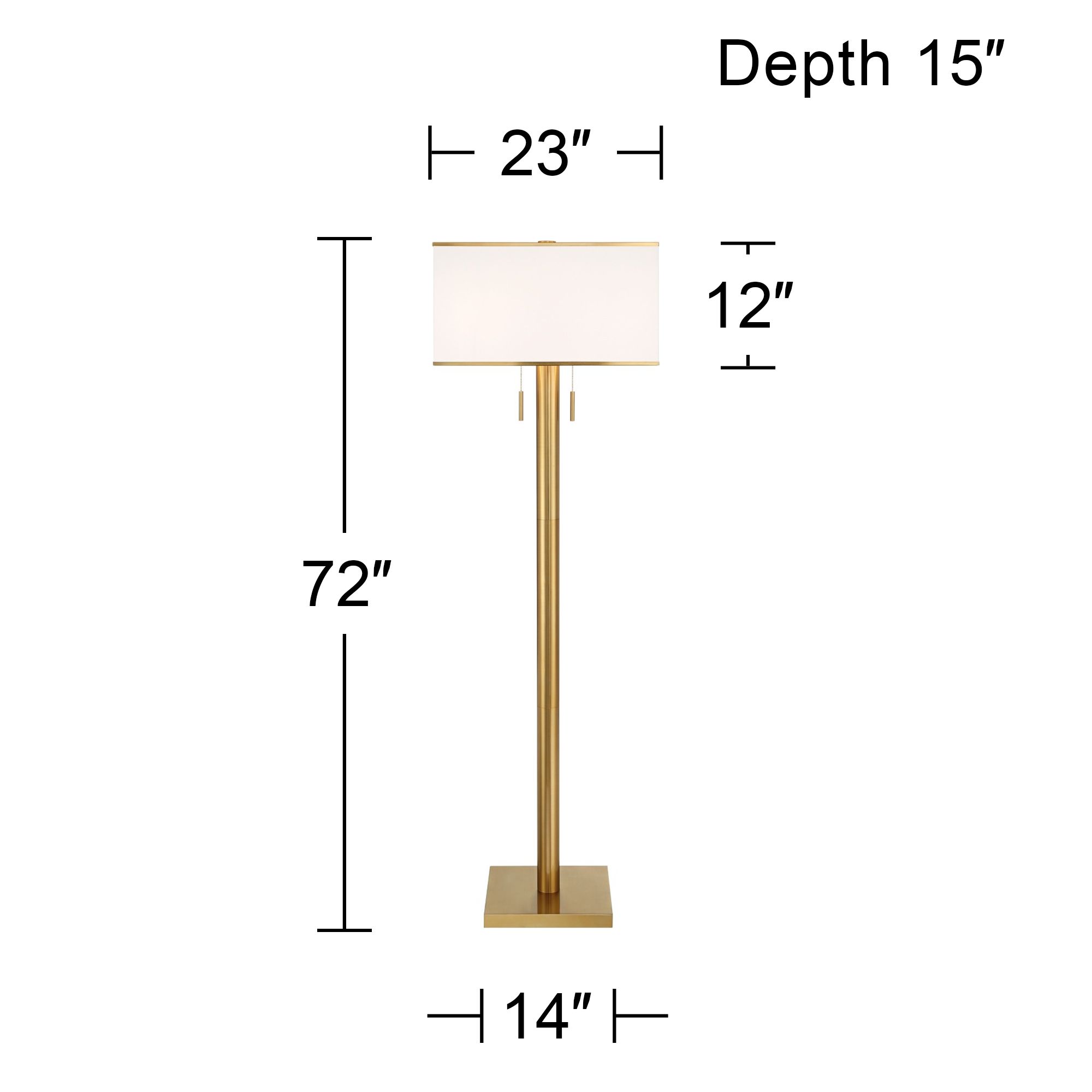 Possini Euro Bolivar 72" Oversized 2-Light Warm Gold Floor Lamp