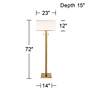 Possini Euro Bolivar 72" Oversized 2-Light Warm Gold Floor Lamp