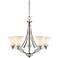 Possini Euro Bollyn 26 1/2" Nickel and White Glass 5-Light Chandelier