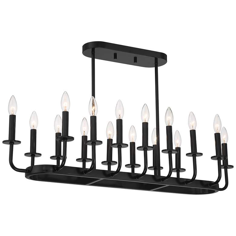 Image 2 Possini Euro Bondai 39 inch Wide Gloss Black 16-Light Island Chandelier