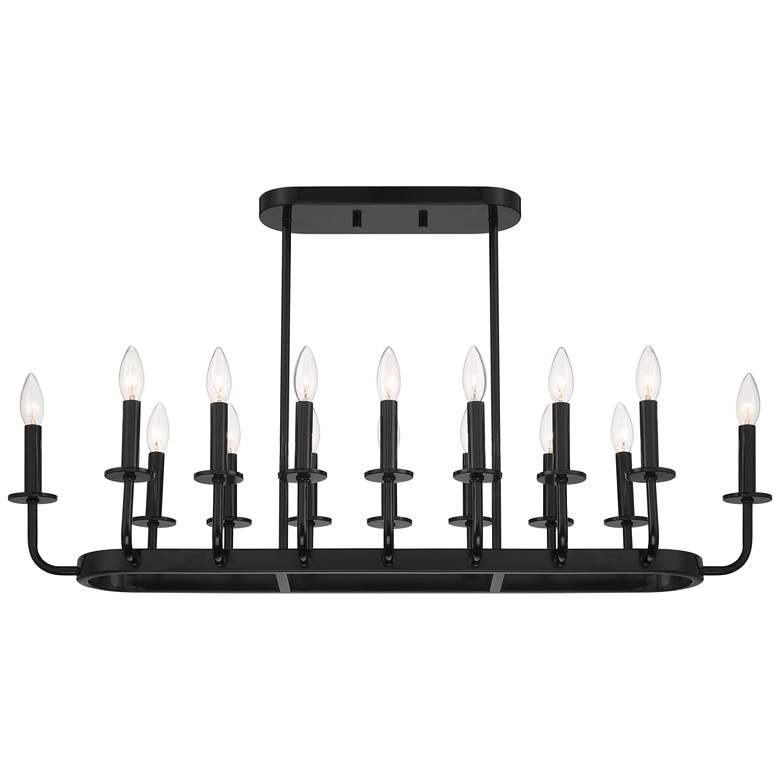 Image 4 Possini Euro Bondai 39" Wide Gloss Black 16-Light Island Chandelier more views