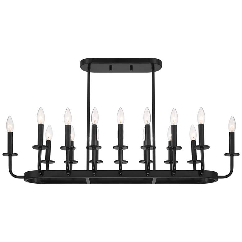 Image 4 Possini Euro Bondai 39 inch Wide Gloss Black 16-Light Island Chandelier more views