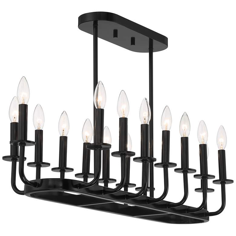Image 6 Possini Euro Bondai 39" Wide Gloss Black 16-Light Island Chandelier more views