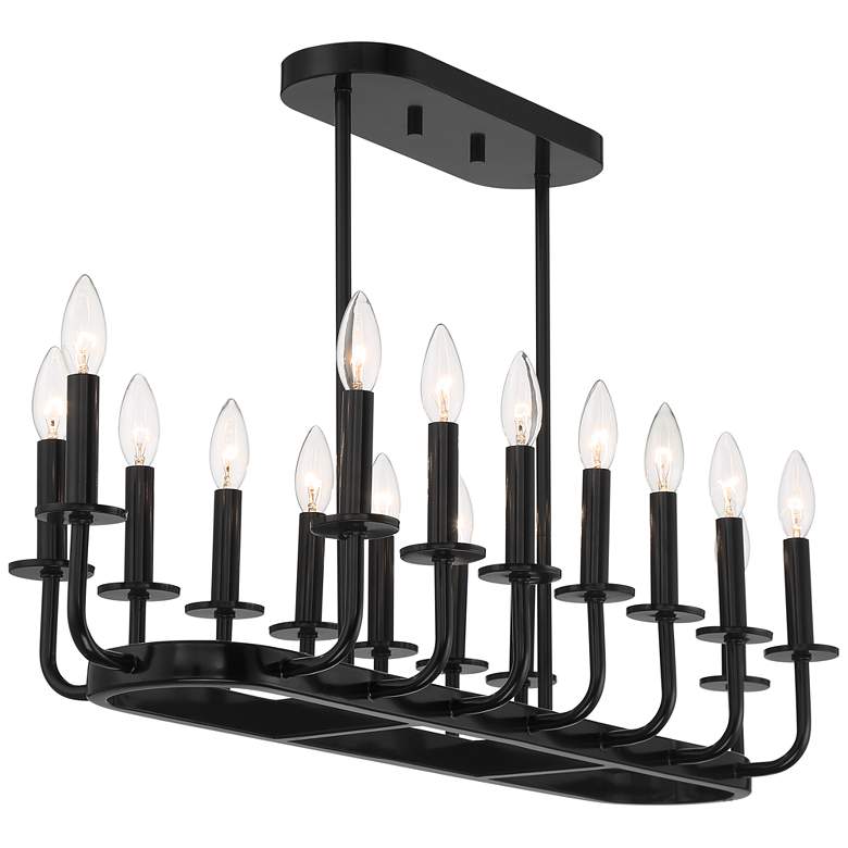 Image 6 Possini Euro Bondai 39 inch Wide Gloss Black 16-Light Island Chandelier more views