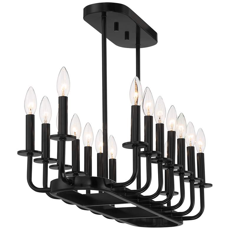 Image 7 Possini Euro Bondai 39 inch Wide Gloss Black 16-Light Island Chandelier more views