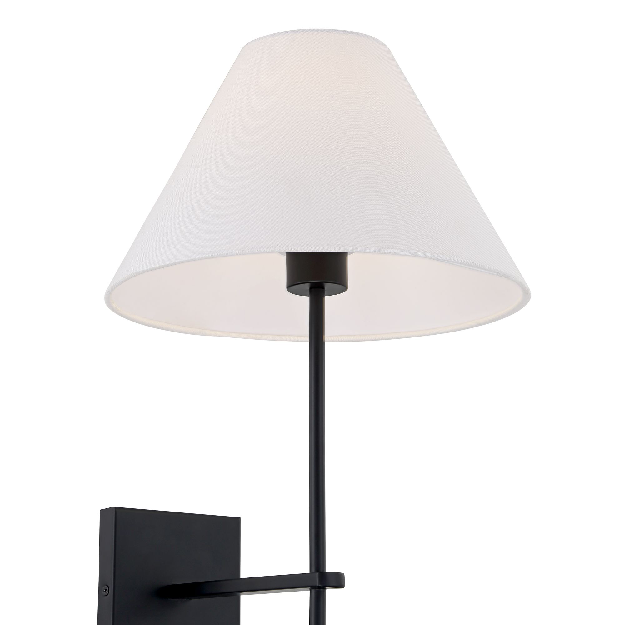 Image 4 Possini Euro Boreas 32" High Black and White Linen Wall Sconce more views