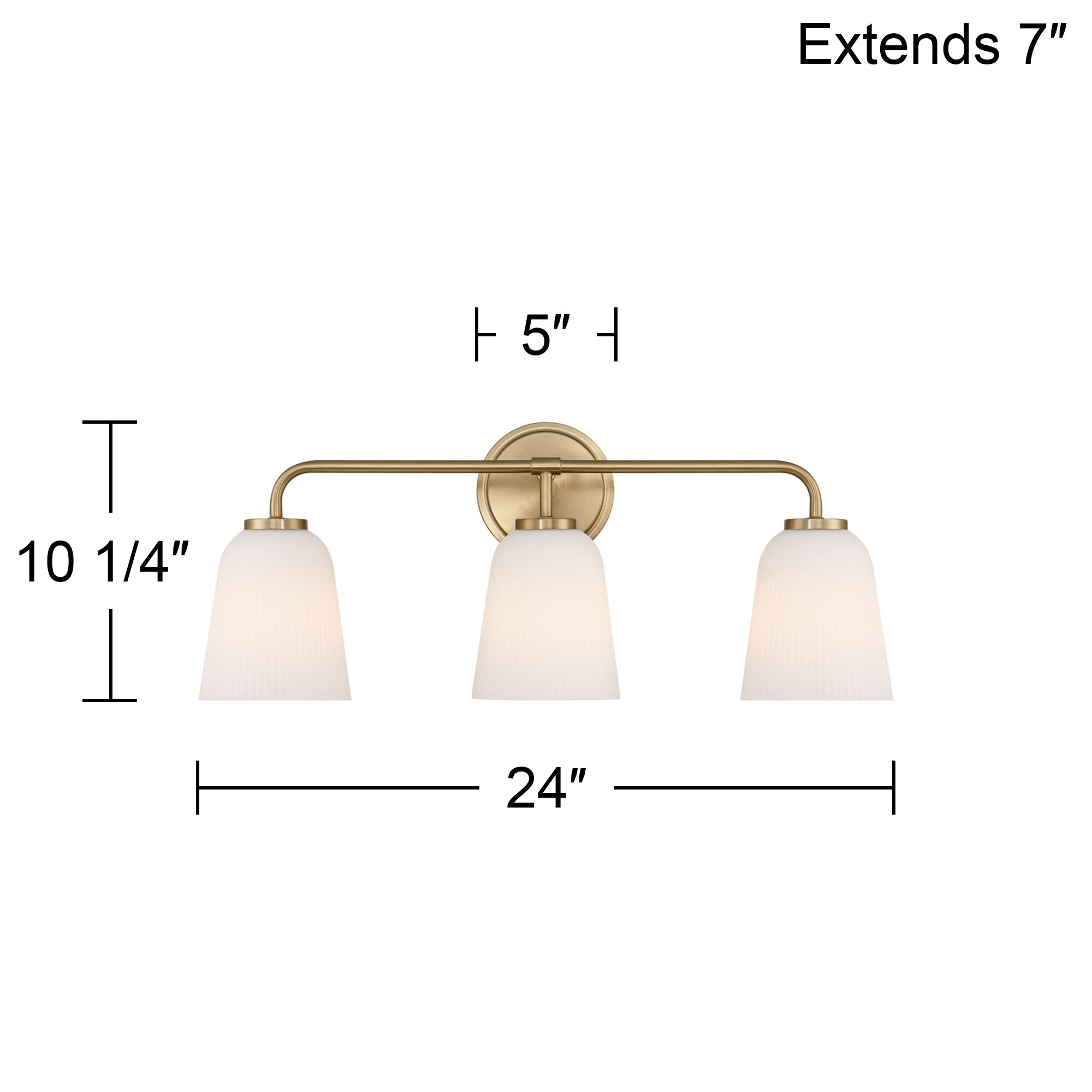 Possini Euro Bouchard 24" Wide Satin Brass 3-Light Bath Vanity Light