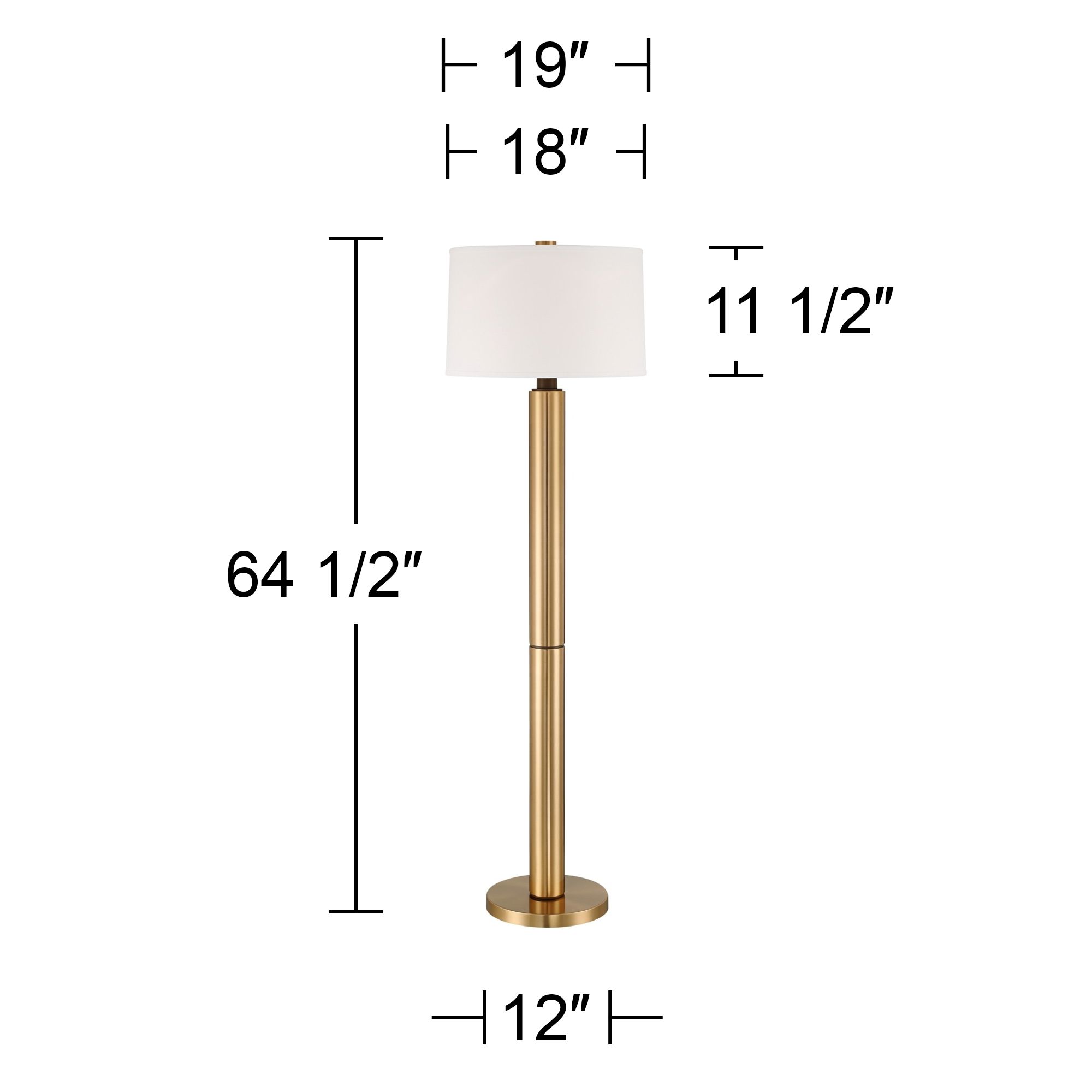 Possini Euro Boulevard 64 1/2" High Modern Warm Gold Floor Lamp in scene