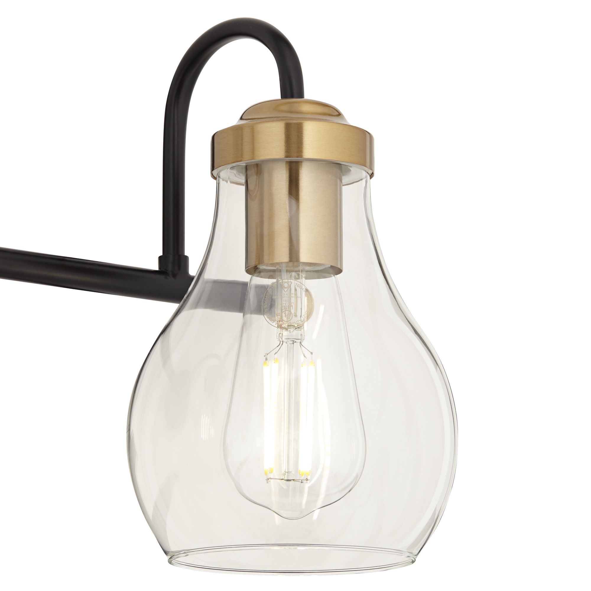 Image 3 Possini Euro Brade 22 3/4"W Black and Brass 3-Light Bath Light more views