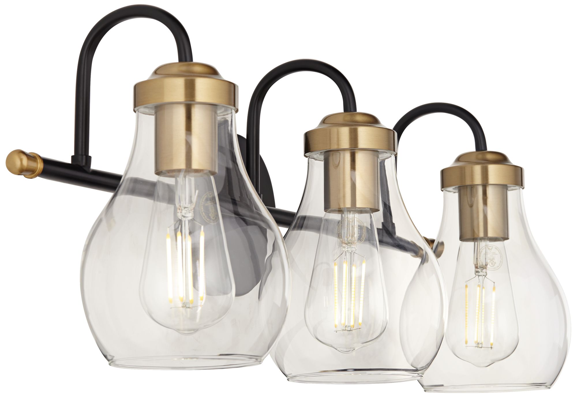 Image 6 Possini Euro Brade 22 3/4"W Black and Gold 3-Light Bath Light more views